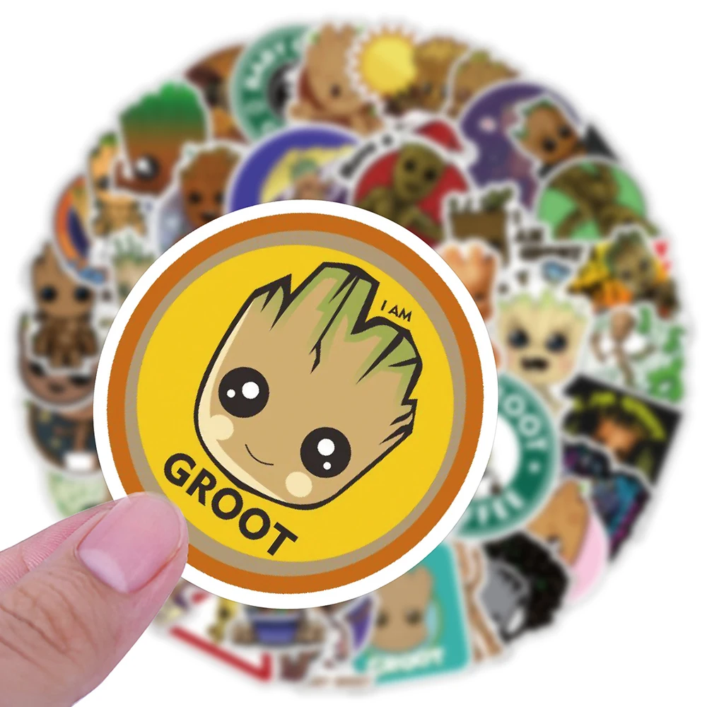 10/30/50 sztuk Disney Marvel Super Hero Groot naklejka Cute Cartoon Graffiti DIY deskorolka motocykl wodoodporna naklejka zabawka dla dzieci