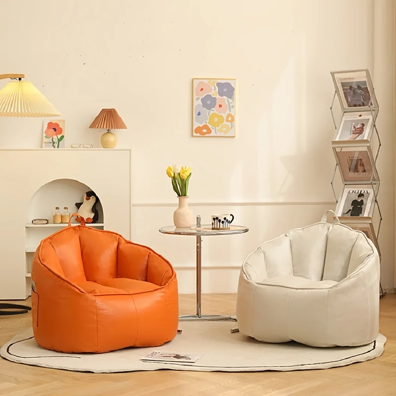 Sommer-Einzelsofabezug (nur Bezug, kein Füllstoff), wasserdichter Sitzsackbezug aus Stoff, Rückenlehne, Armlehnen-Design, Bezug für Mädchenschlafzimmer