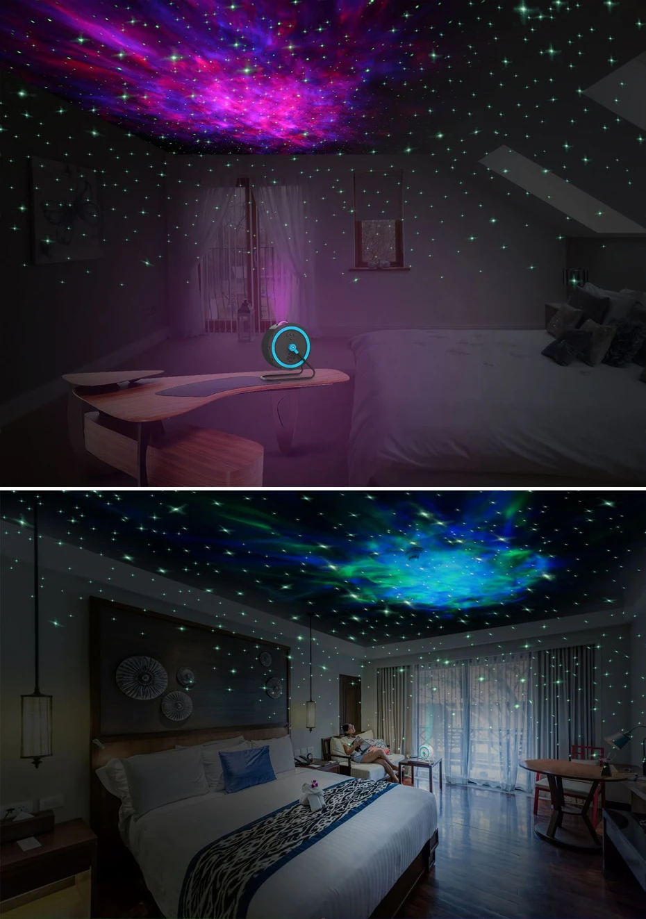 ALIEN Twinkling Galaxy Dynamic Laser Star Starry Sky Projector LED Nebula Cloud Kids Party Night Light with Music Speaker