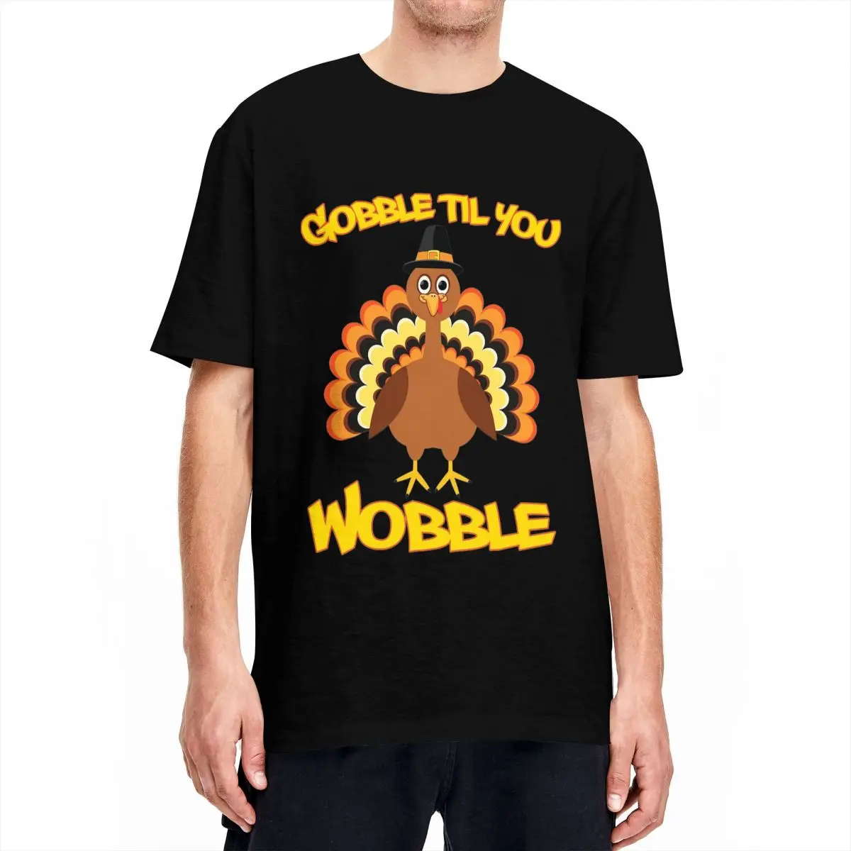 Funny Thanksgiving Day T-Shirt Gobble Til You Wobble Fashion T Shirts Short Sleeve Y2K Tshirt 100 Cotton O-Neck Plus Size Tees