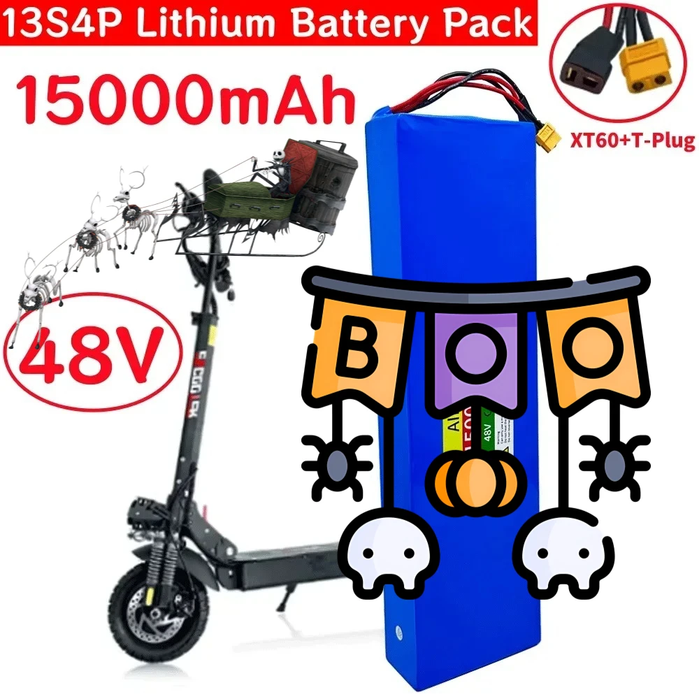 

18650 13S4P 15Ah 48V 15000mAh Lithium Battery Pack for Kugoo M4/M4Pro/M5/M5Pro /Max Speed Li-ion Replacement Batteries with BMS