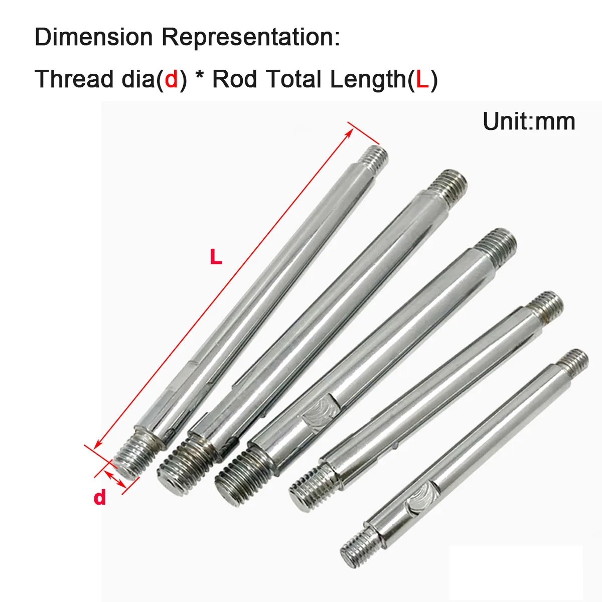 M6M8M10M12 304 Stainless Steel Machine Tool Control Lever Double Head Threaded Screw  Long / Spherical Handle Cover