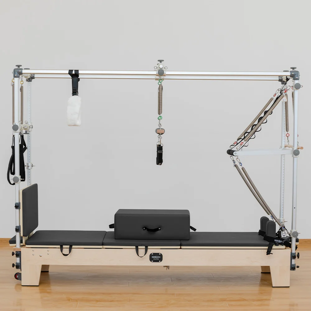 

Deren Pilates Reformer Pilates Machines Maple Bed Three-in- One Reformer with Aluminium Alloy Frame Standing Pole