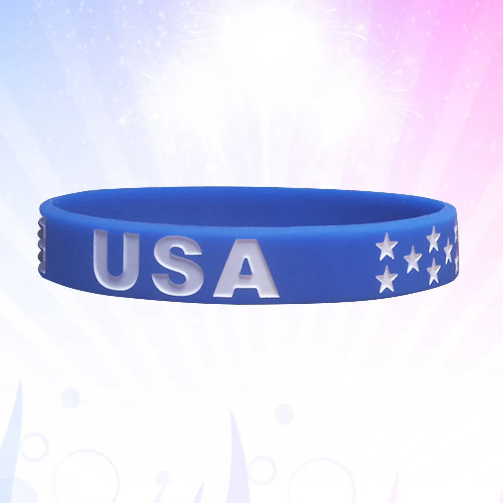 

Flag Bracelet Cheer for Your Country Wristband America Promotional Goods Silicone
