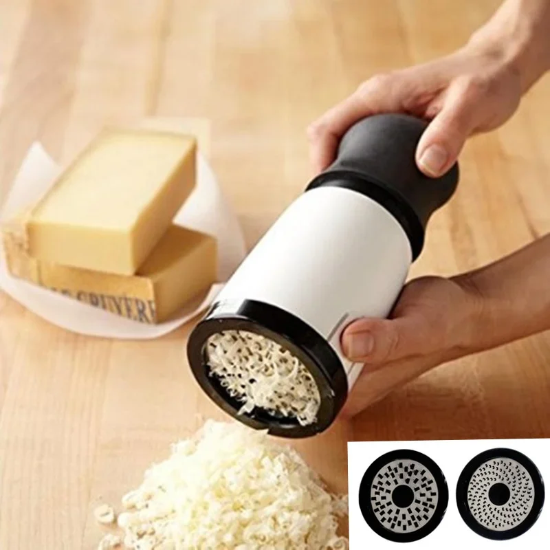 ABS+Stainless Steel Cheese Grater 2 Pattern Blade Kitchen Gadgets Chocolate Grater DIY Butter Food Mill Cheese Grater Slicer