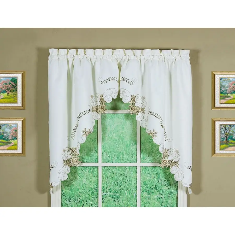

Драпировка для штор Verona Reverse Embroidery Swag, 38, цвет экрю антик, 60 ширина х 38 длина