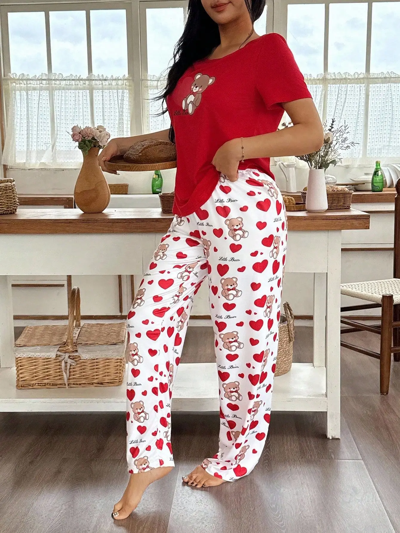 Pyjama Femmes 2 Piece Set Short Sleeve Sleepwear Women Home Suit for Women Pajama Night Wear Ladies Two-piece Set Woman Pajamas