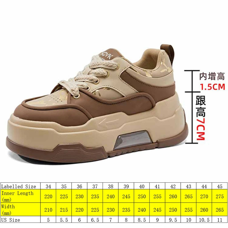 Koznoy 8.5cm Synthetic Genuine Leather Spring Autumn Boots Mixed Color Chunky Sneakers Women Comfy Vulcanize High Brand Shoes