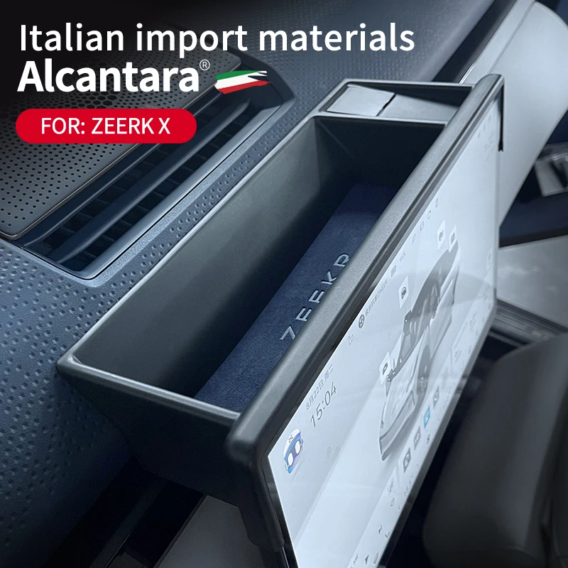 

For Zeekr X 2023 ETC Storage Box Behind The Central Control Screen Navigation Screen Storage alcantara Car Interior Accessories
