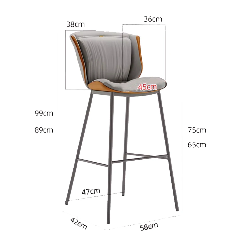 Aesthetic Comfortable Bar Chair Modern Nordic Trendy Minimalist Bar Chair Classic Elegant Tabourets De Bar Luxury Furniture