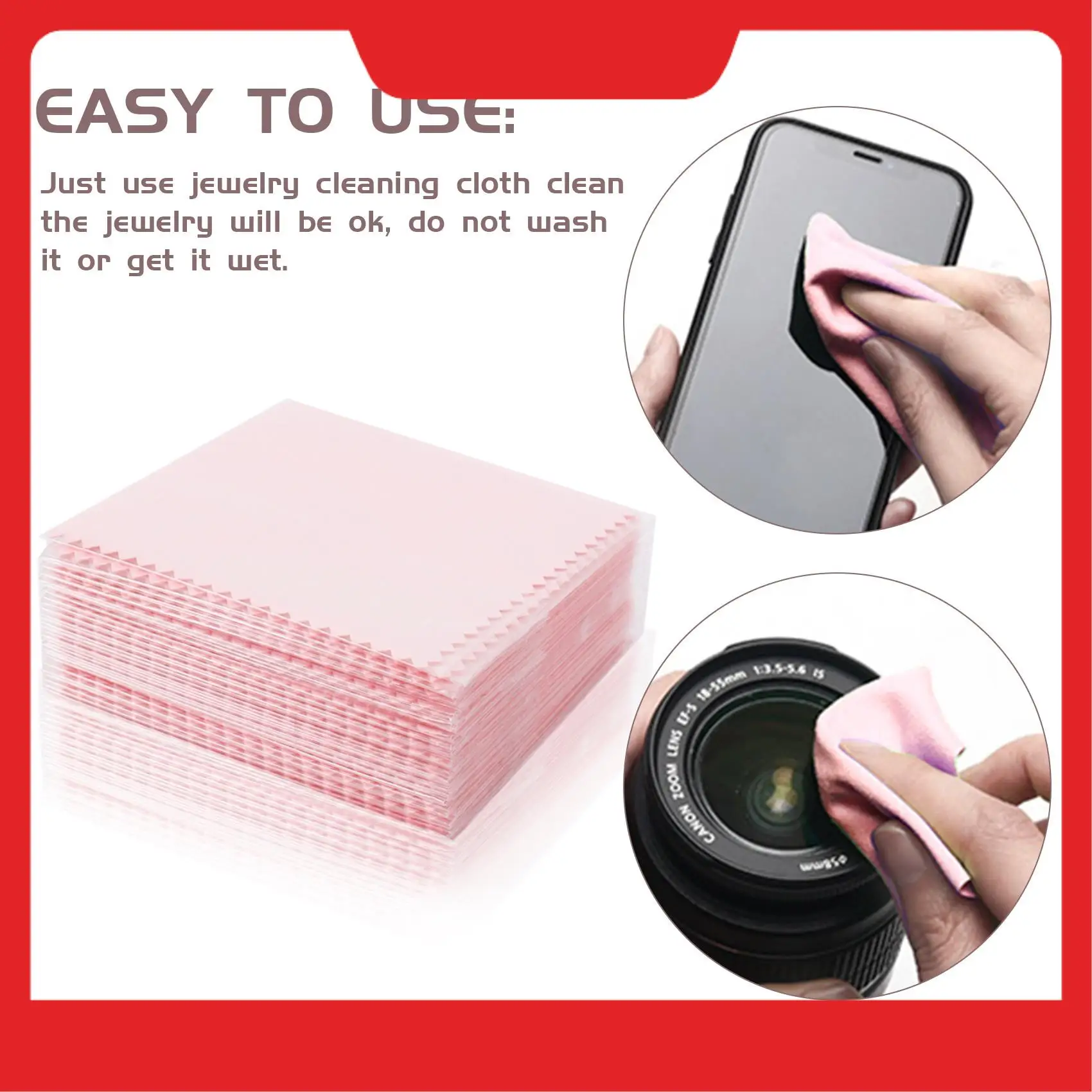 

A32HOT-50 упаковок салфеток для чистки ювелирных изделий, салфетка для полировки ювелирных изделий для стерлингового серебра, золото, платины, розового цвета