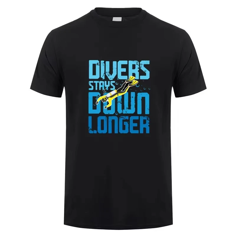 New Men's 100% Cotton Diving Enthusiast T-Shirt Trendy Summer Short-Sleeve Top Unisex Outdoor Graphic Tee For Diving Lovers