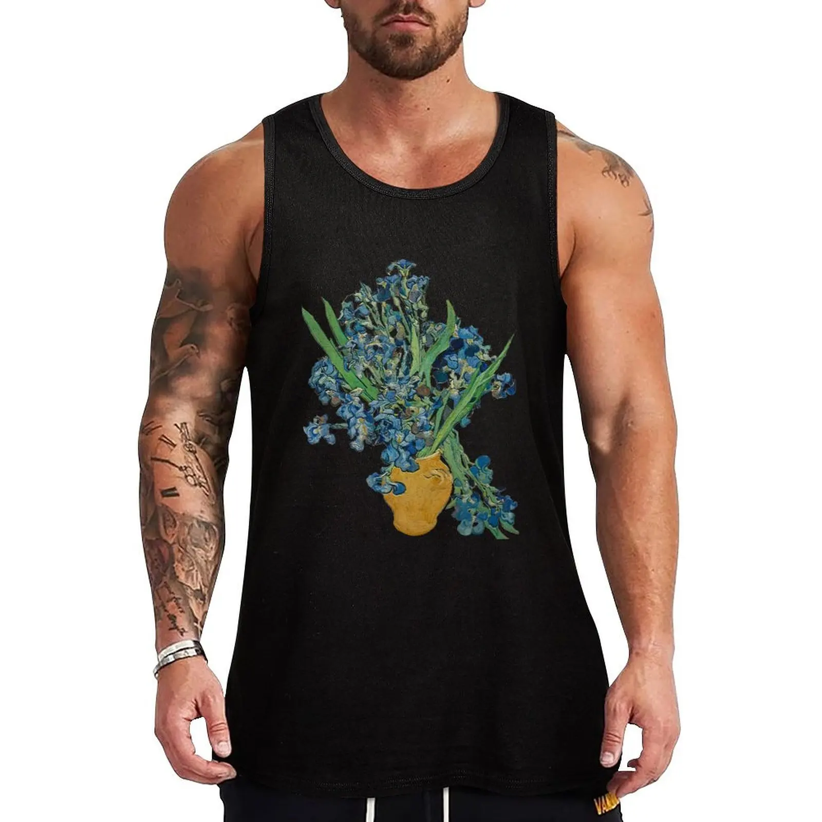 Van Gogh Iris Grunge Tank Top man vest Men sleeveless tee summer 2025 sleeveless t-shirts for men