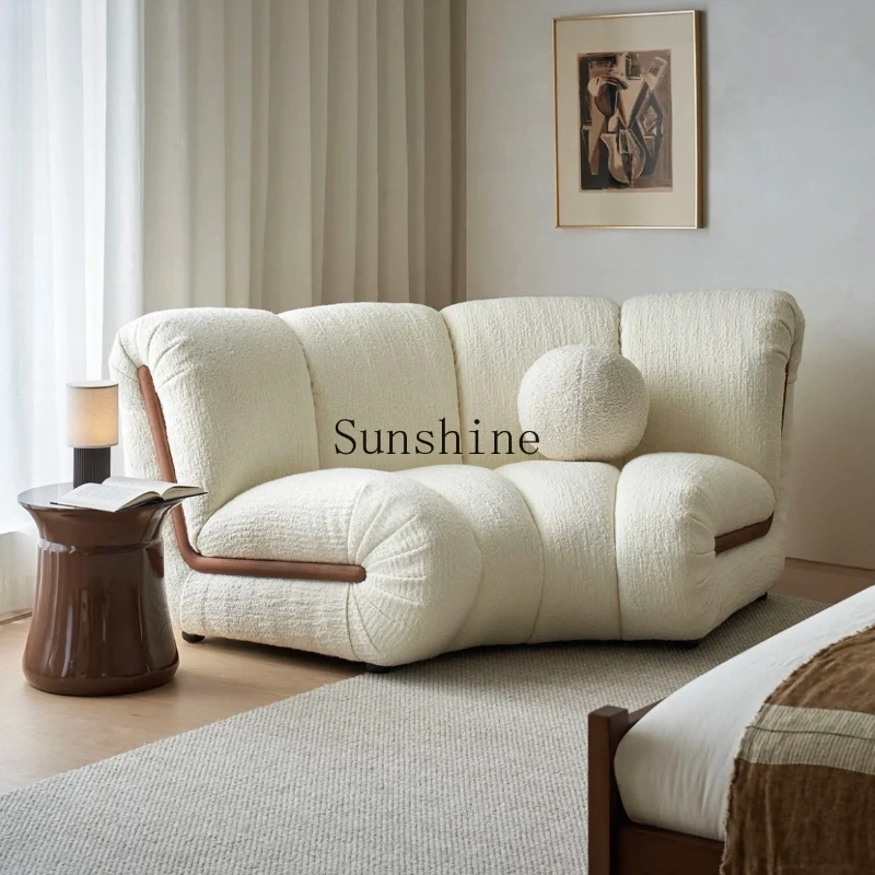 Italian minimalist cream style module sofa living room, straight row fabric living room small apartment
