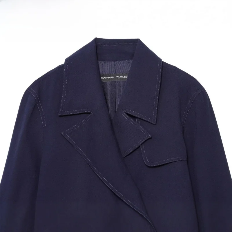 

Осень 2023, новая женская модная индивидуальная верхняя одежда Faion Street Sle ort Jaet с двойным клапаном, универсальная модная индивидуальная верхняя одежда для женщин