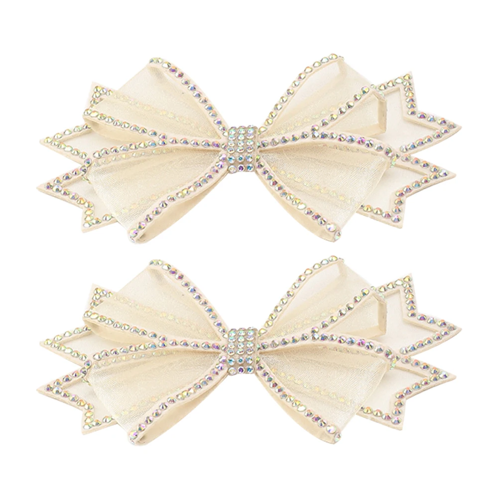 

Detachable Bow Shoe Flower Woman Decorative Fabric Mesh Wedding Shoes Rhinestone Bows Charm