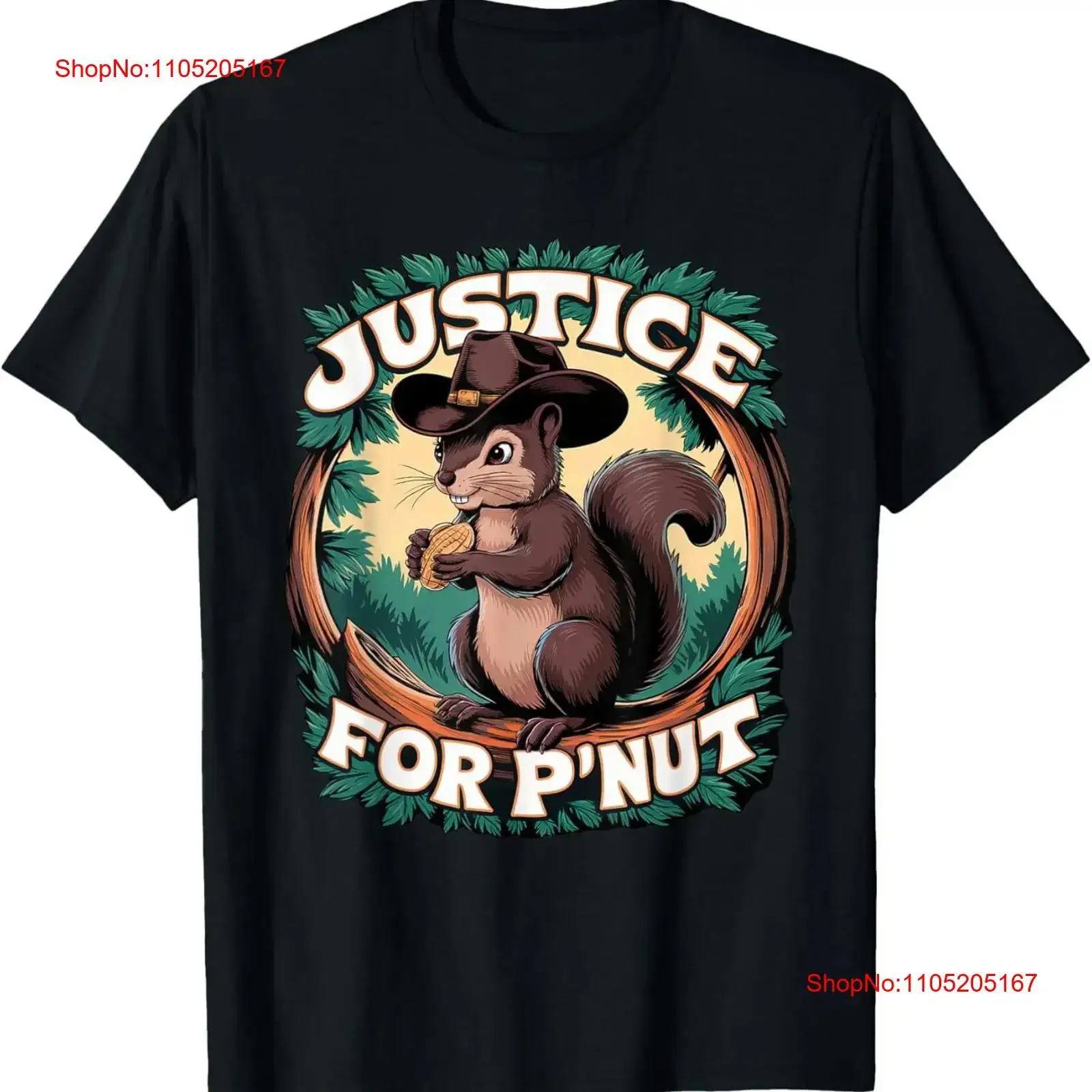 Cute Peanut The Squirrel Cowboy Black Cartoon T Shirt vintage Washed Soft designer clothes Breathable Comfortable Slightly