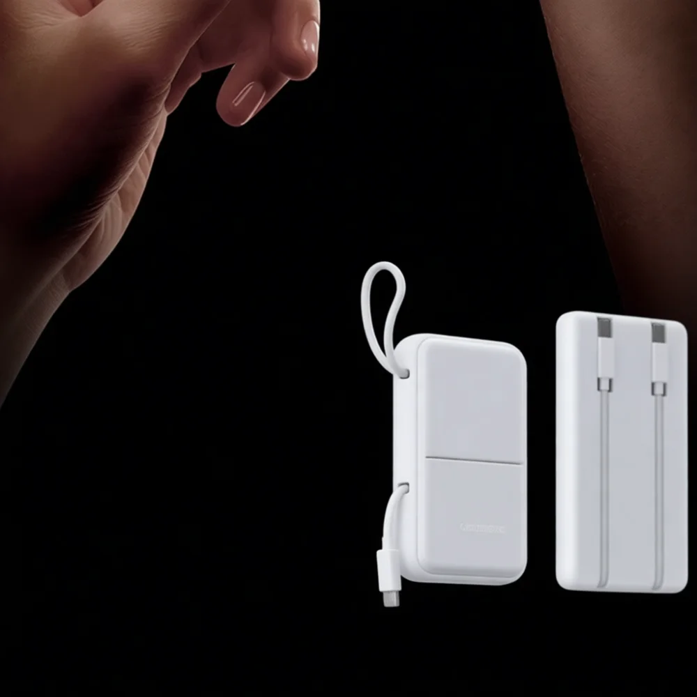 Ultra Slim Power Bank 20000mAh Fast Charging Portable External Battery Charger Built In Cable Mini Pocket Size Design