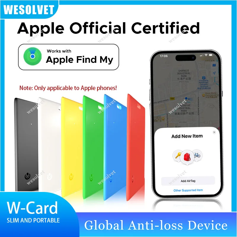 

Silm Card Air-tag Locator Tracker for Apple Work with ios Find My Locator Finder Keys Wallet Bag Anti-lost Smart Tag（only IOS)