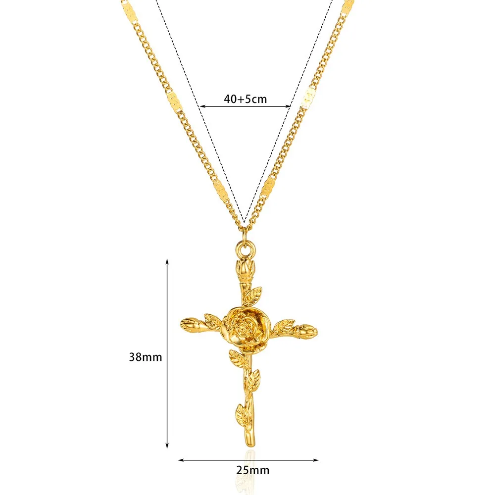 Edelstahl Jesus Kreuz Halskette Für Frauen Männer Gold Farbe Caravaca Engel Kruzifix Charme Halsband Rapper Schmuck Hip Hop Geschenk