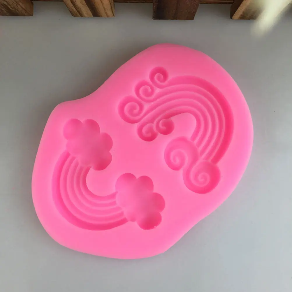 Silicone Rainbow Cloud Mold Soft Flexible DIY Silicone Fondant Chocolate Candy Soap Baking Mold Multi-Functional Tool