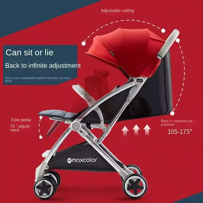 Poussette bébé ultra-légère pour nouveau-né, siège à bascule bidirectionnelle, pliable et réglable, absorption des chocs