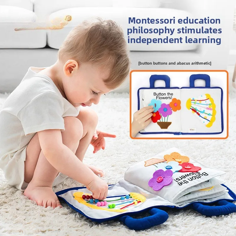 Libro de tela silencioso para bebé, libro de actividades educativo masticable y resistente a desgarros para Aprendizaje Temprano, juguete de educación temprana de 0 a 3 años