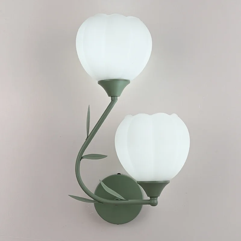 Cream Style Tulip Decoration Living Room, TV Background Wall, Ambient Light, Bedroom Bedside Art Wall Lamp