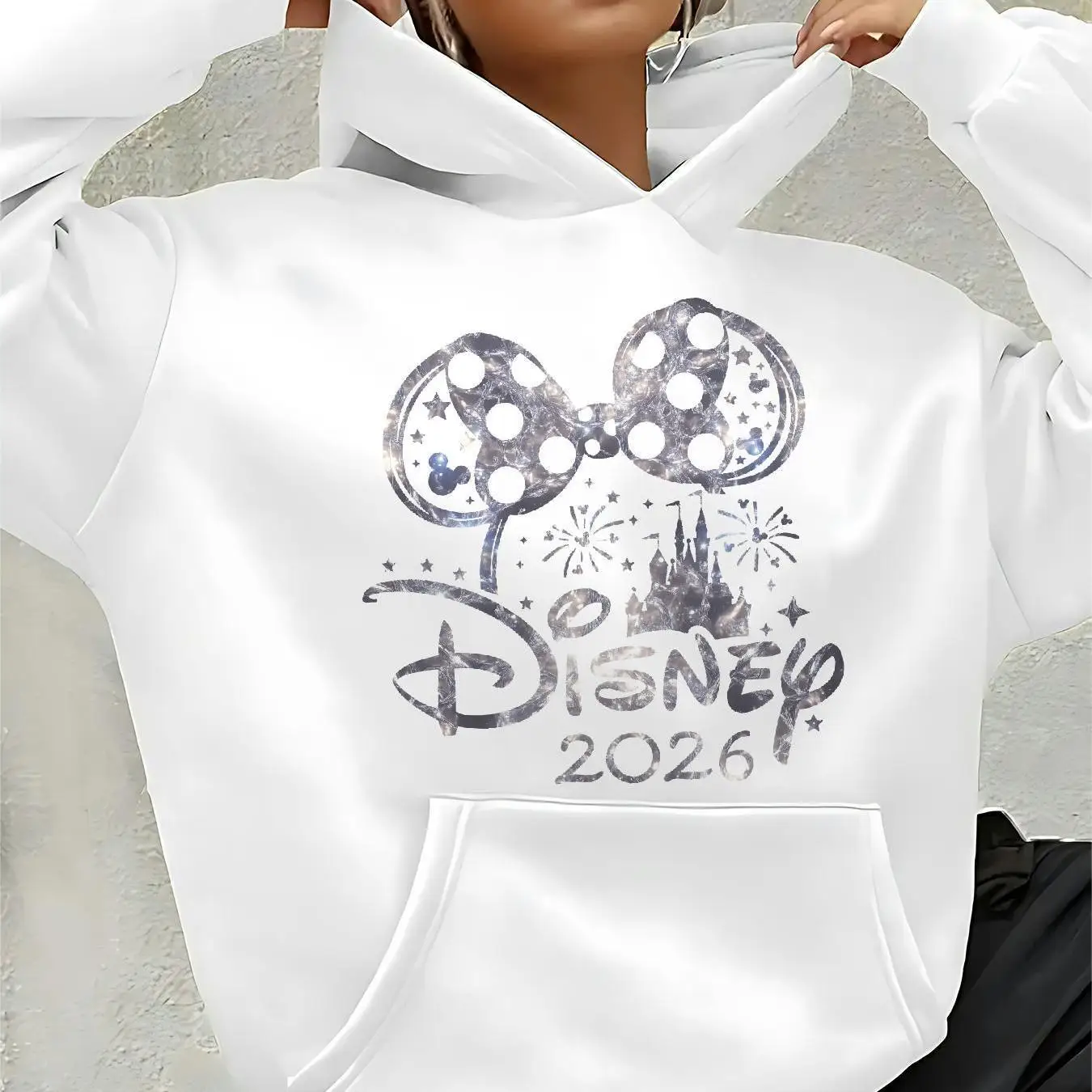 여성 디즈니 미키 마우스 2026 후드티 패션 오버사이즈 유니섹스 스웨트셔츠 가을 겨울 플리스 캐주얼 다용도