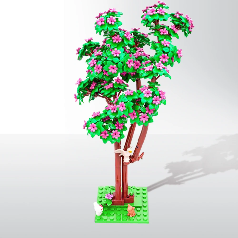 SETBRICKS-Blocos de Construção Big Tree House para Crianças, Acessórios Garden City, Planta, Árvore, Peças de Flores, DIY Model Bricks, Presente