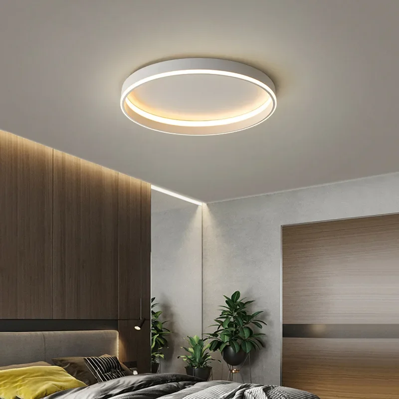 Imagem -03 - Nordic Minimalista Rodada Led Lâmpada do Teto Lustre Quarto Loft Varanda Track Light Home Decor Luminárias de Interior