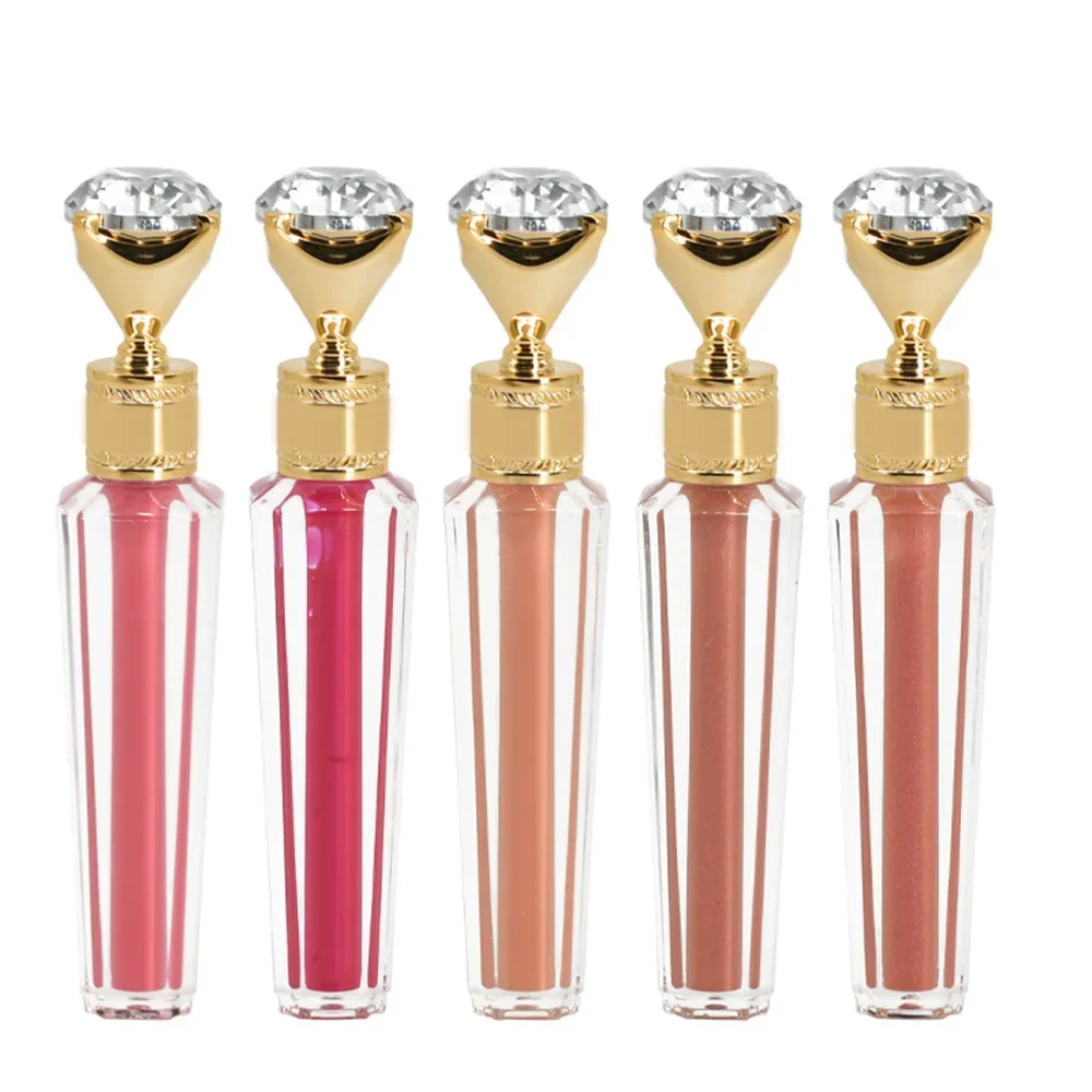 30-color Private Label Lipgloss Custom Bulk Diamond Tube Lip Glaze Moisturizer Shimmer Pigment Mirror Pearlescent Gloss Makeup