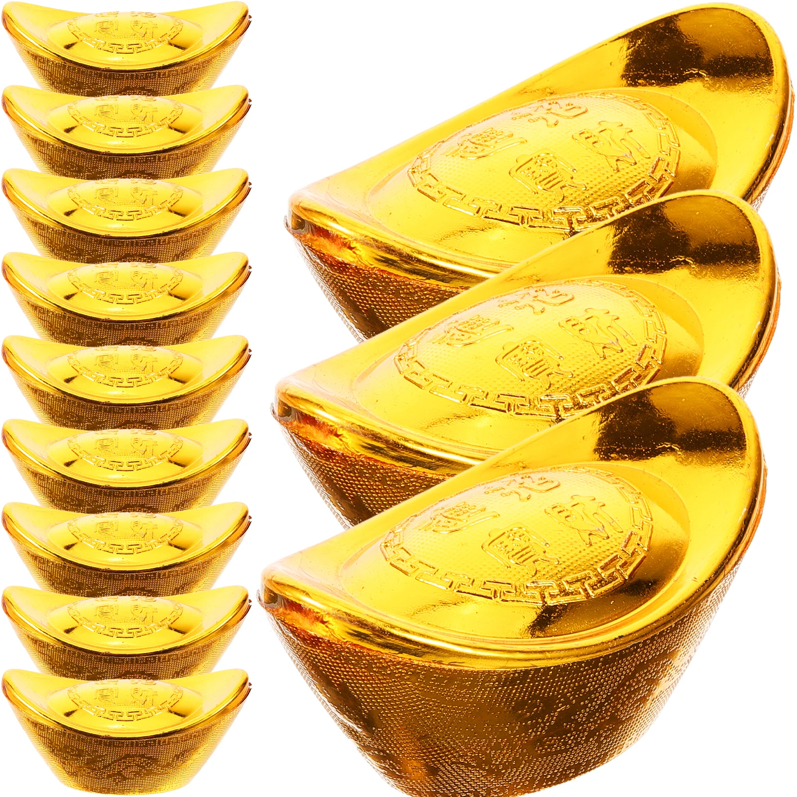 

12pcs Yuanbao Storage Box 7x3cm Candy Decoration Desktop Toy Case Ingot Attract Wealth Decor Shape Food Packaging