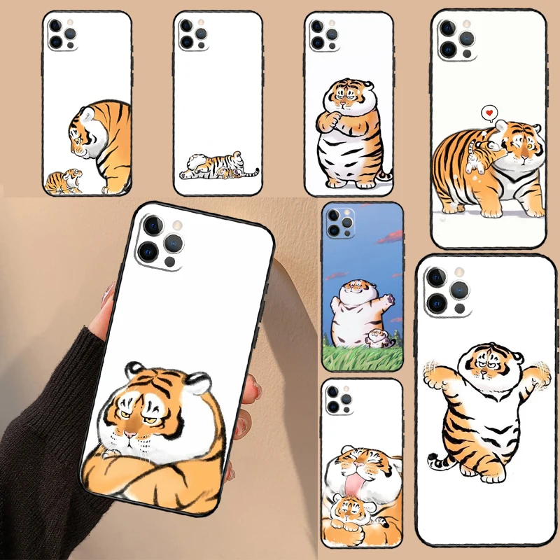 Fat Tiger Funny Phone Case For iPhone 17 Air 16 15 13 11 12 14 Pro Max mini 15 16 Plus 16e Protective Cover #1