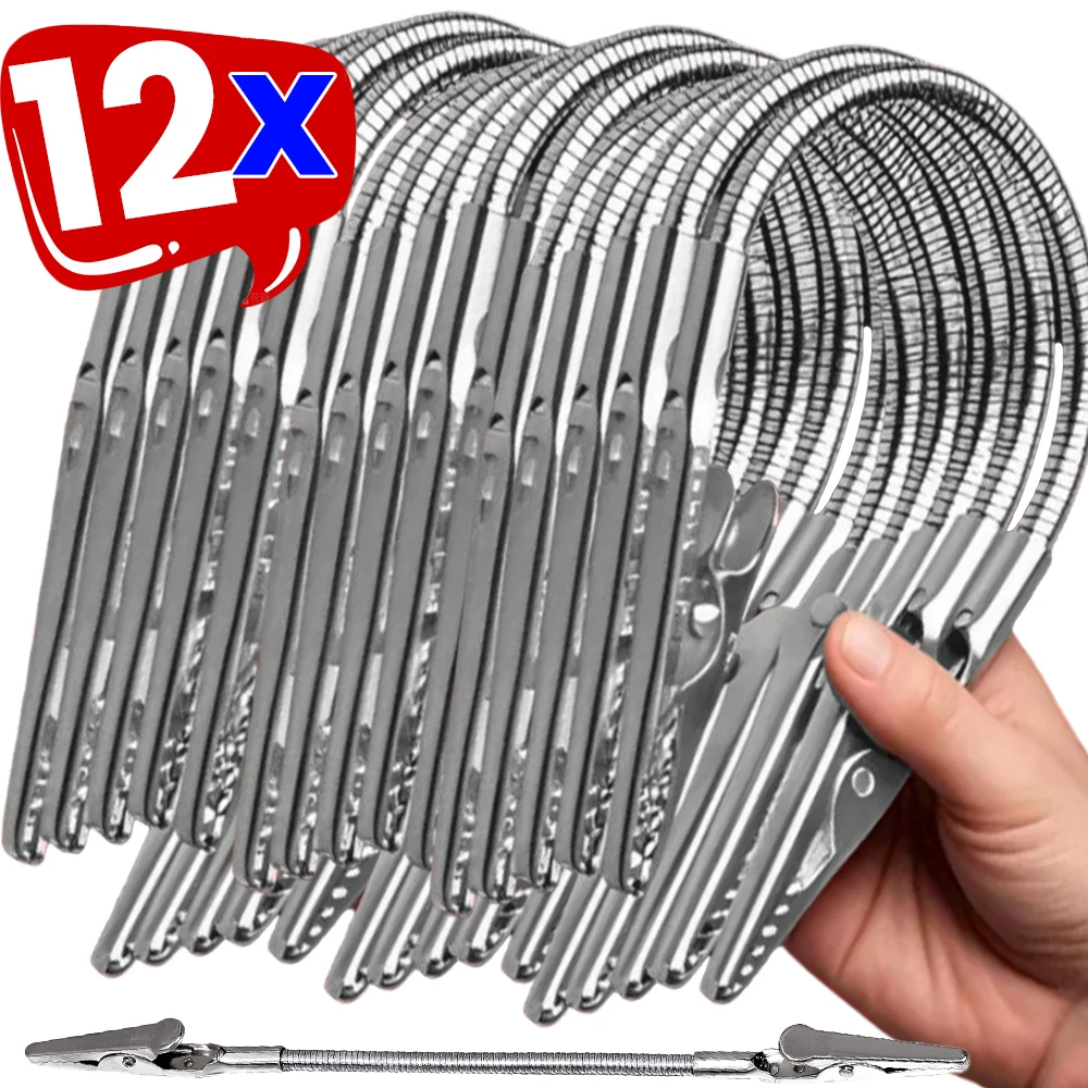 12/1 قطعة متعددة الوظائف التمساح كليب مزدوجة رؤساء خرطوم مرن لتقوم بها بنفسك مذكرة بطاقة صور صورة ملاحظة حامل مكتب الملحقات كليب #1