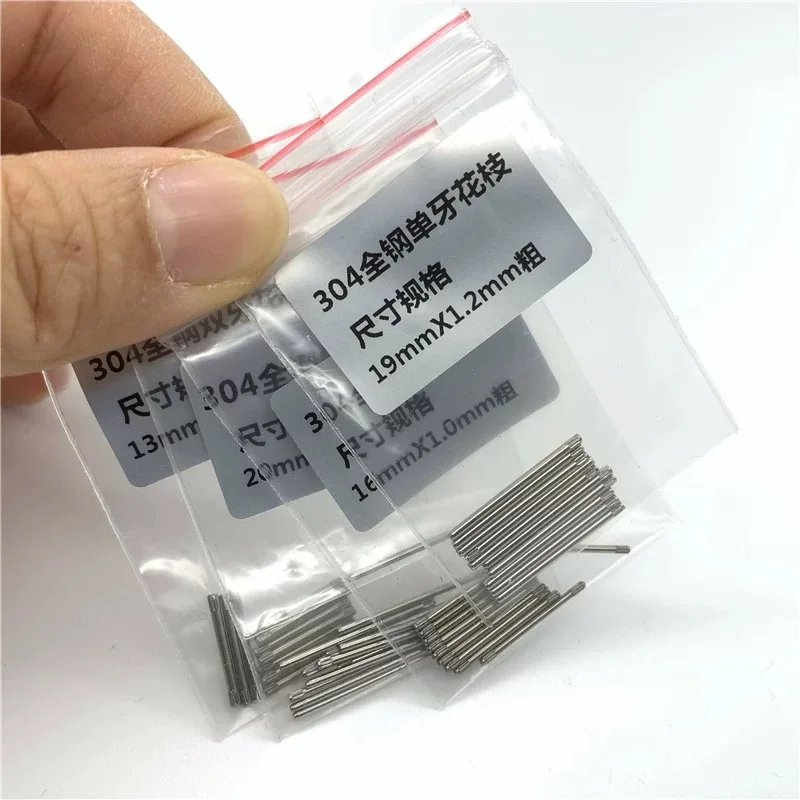 10PCS/bag Watch Bracelet Link Pin 1.0/1.2mm Thick Single Knurled Bar 8mm-27mm for Watch Band Strap T1410