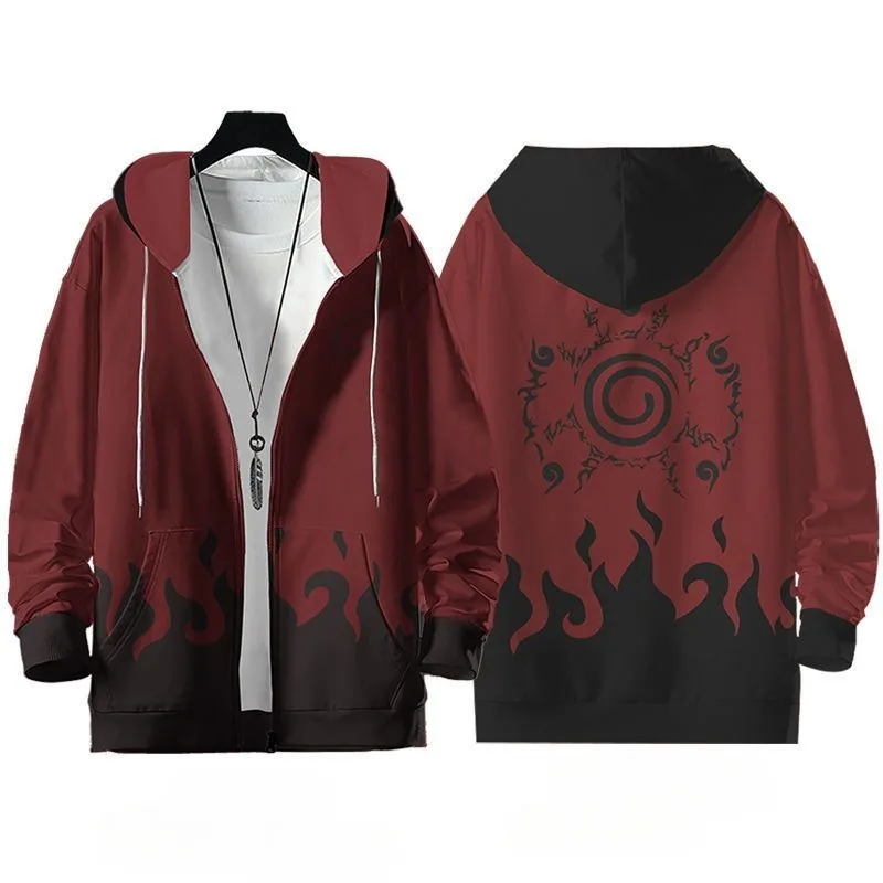 Naruto Uzumaki Naruto Hatake Kakashi anime peripheral boys spring and autumn short simple versatile hooded sweatshirt jacket - Image 3