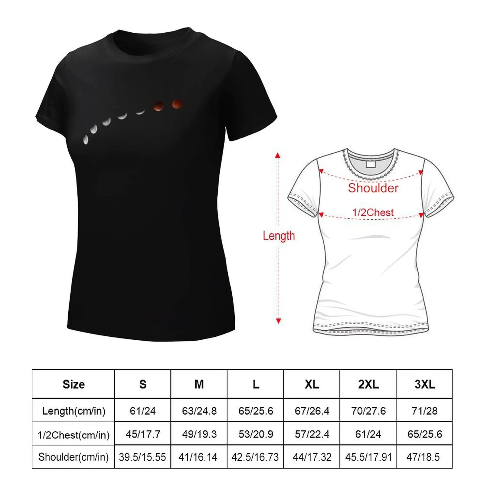 Camiseta de manga corta para mujer, camisa con estampado de lunares 2021, Castor, Luna, eclipse 2021, blusa a la moda para verano, 2024