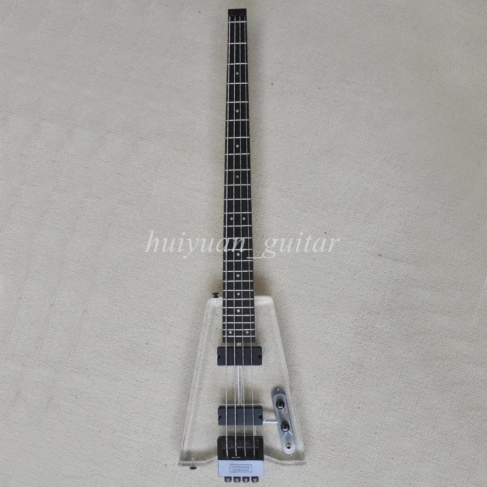 Flyoung Headless 4 Strings Acrylic Electric Bass Guitar with Rosewood Fretboard 22 Frets