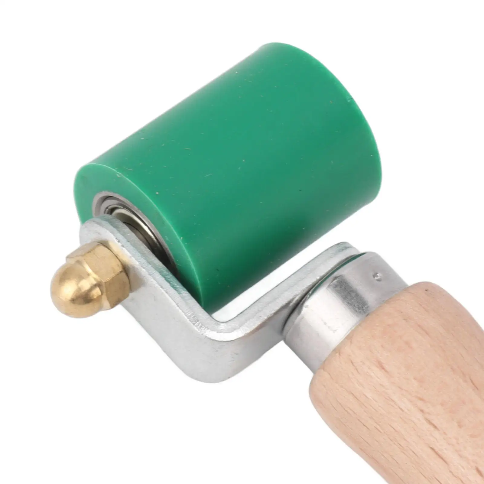 40mm Silicone Seam Roller with Brass Wheel & Wood Handle - Manual Flat Tool for pvc TPO Wallpaper Welding