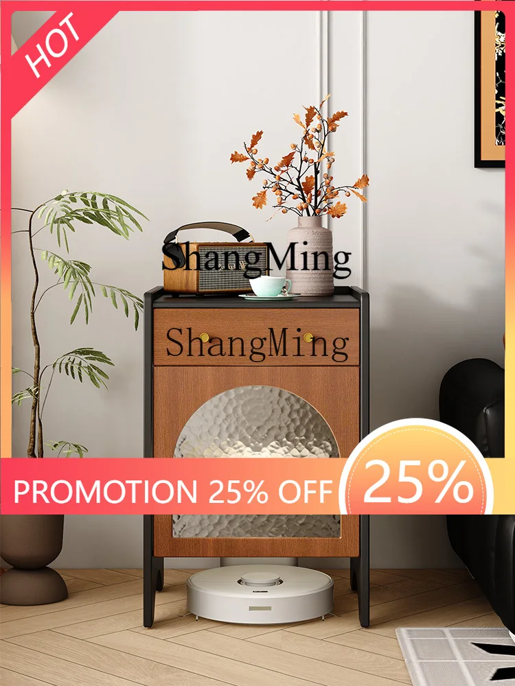 

SM new sweeping robot storage locker ash wood solid wood storage side cabinet