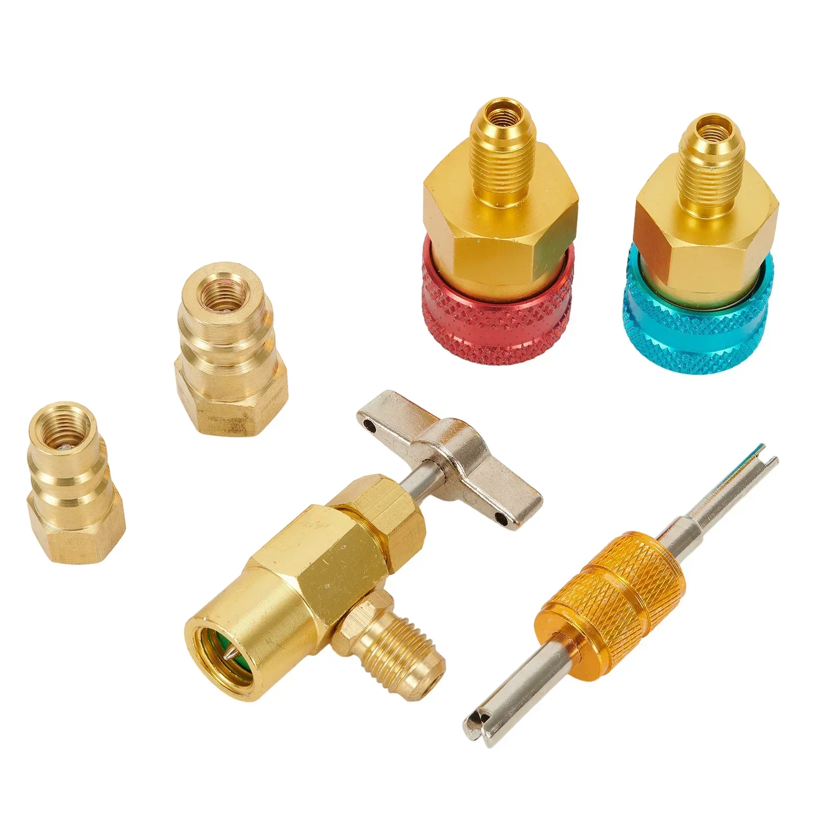 

Quick Coupler Connector Adapters R1234YF Quick Coupler Connector Adapters 1/4" SAE Female X 1/2" SAE Male Fits R134a Yellow Hose