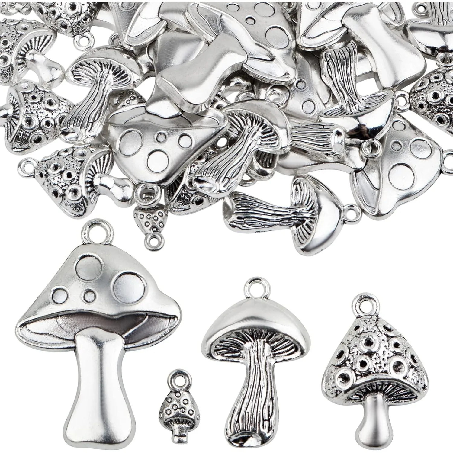 

40pcs Mushroom Charms Vintage Cute Mushroom Dangle Pendants Craft Supplies for DIY Necklace Bracelet Keychain Jewelry Making