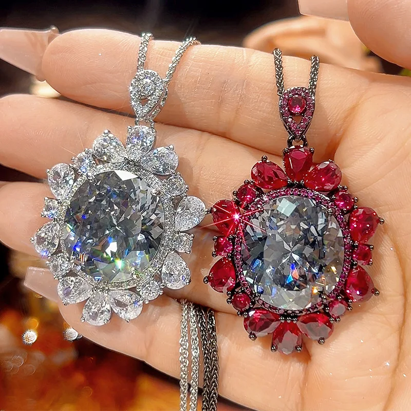 Vintage Jewelry New Copper Base Luxury High-End Statement Pendant Necklace Women's Mother's Day Gift