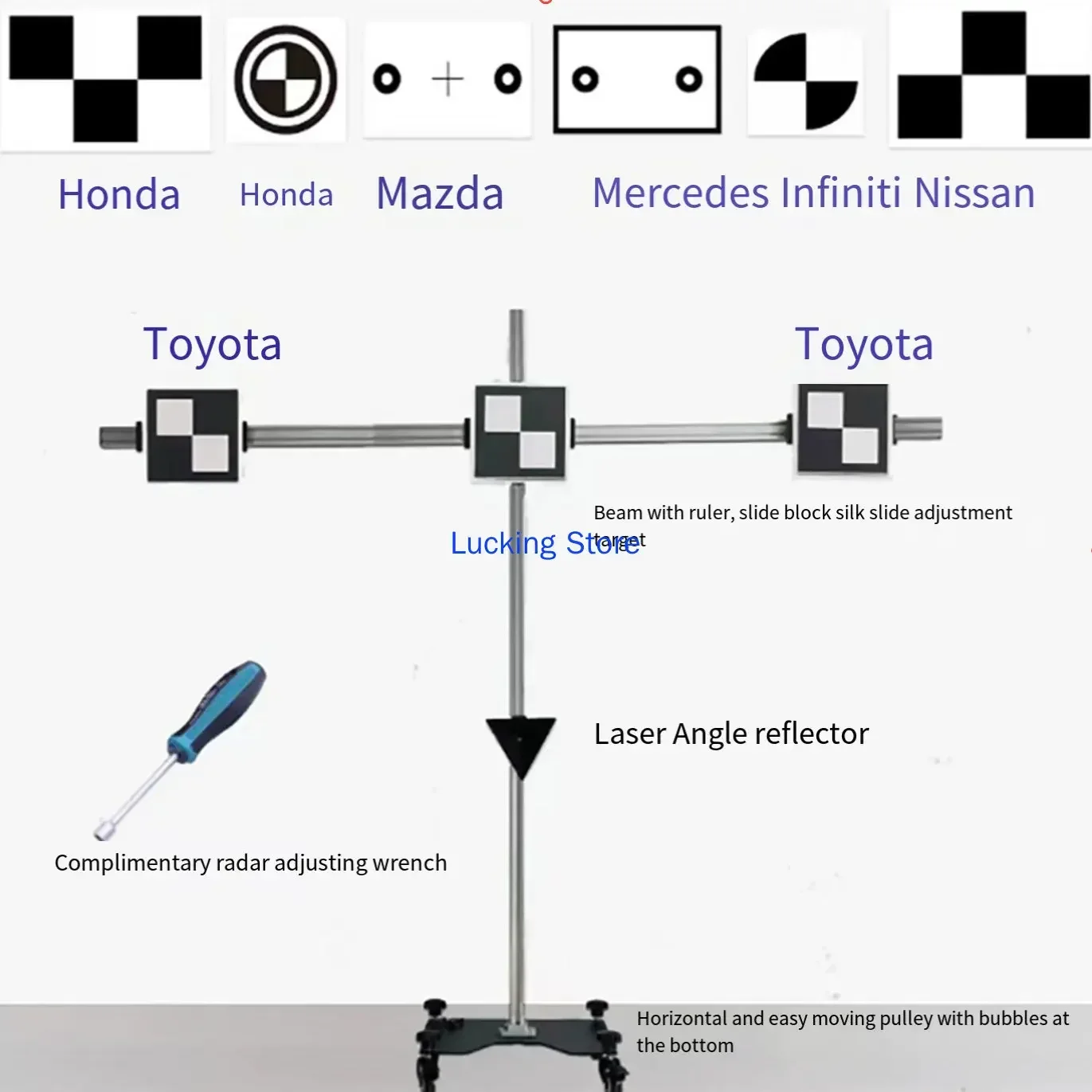 Acc Radar Corner Reflector Suitable for Toyota Honda Volkswagen Camera Calibration Tool ADAS Complete Set