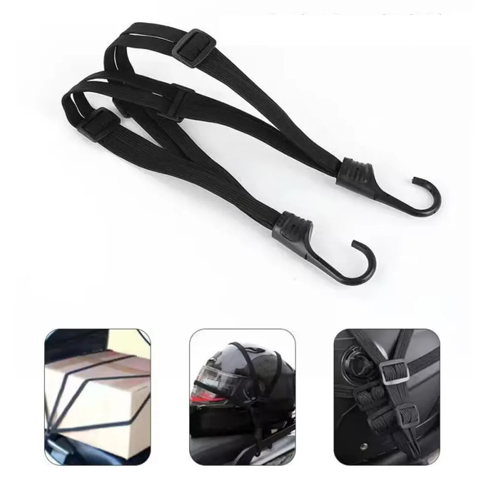 60cm Motorcycle Back Seat Helmet Strips Elastic Rope Motorcycle Helmet Fixed Tie-Down Strap Adjustment Fix Rope Goods Strap image 4