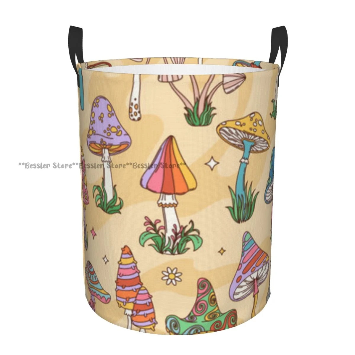 

Складная корзина для белья для грязной одежды, мультяшная ретро крутая корзина для хранения в стиле хиппи с психоделическим триповым узором