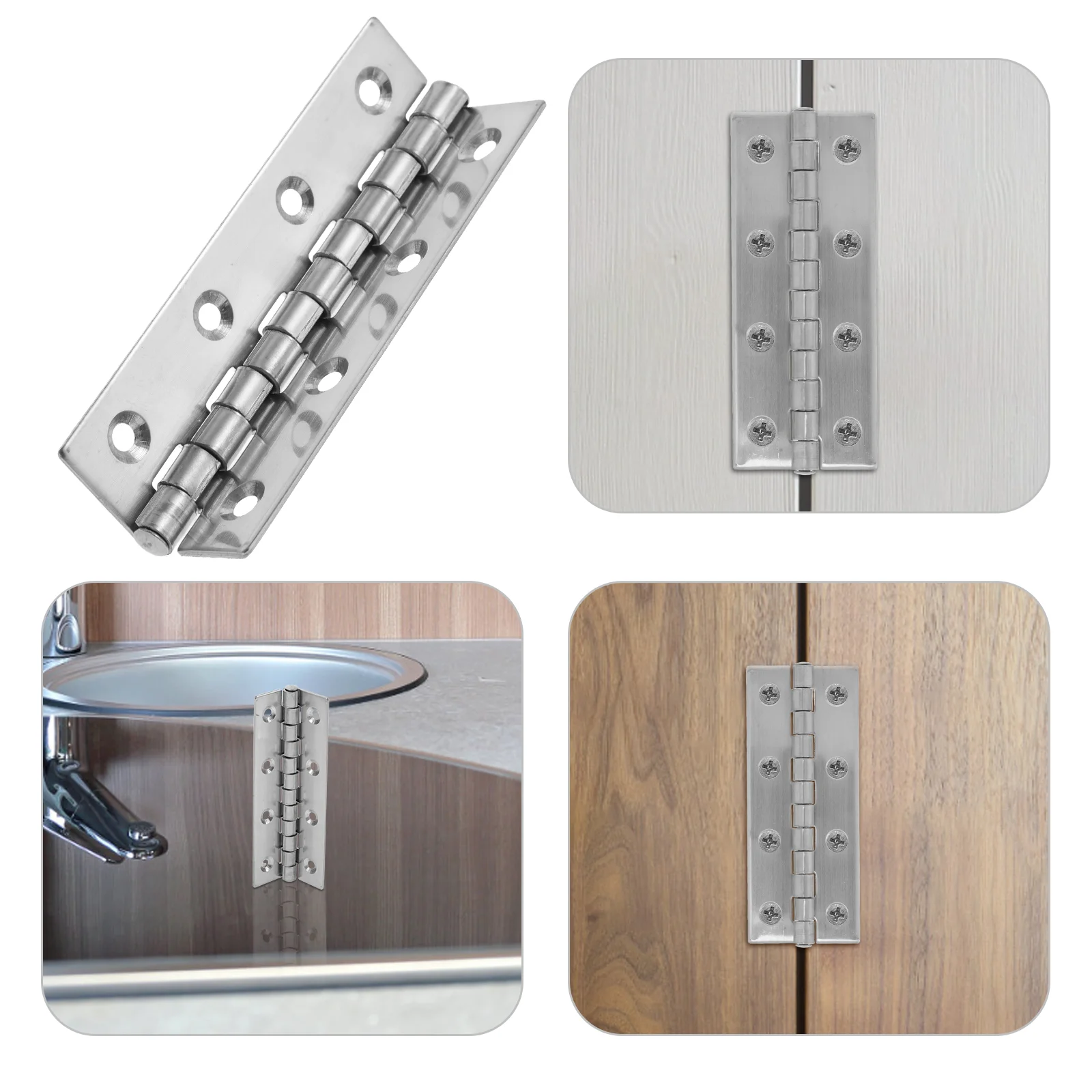 

Stainless Steel Closet Hinges, Folding Door Hinges Rectangle Hinges Cabinet Mini Hinges for Home Kitchens Door Boat Marine Use