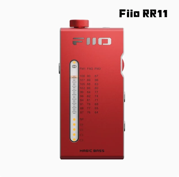 Fiio RR11 Portable Stereo Radio 13mm Ultra-Thin Aluminum Alloy Body Fm/Earphone Dual Mode Handheld Bass + 3d Sound Effect Custom