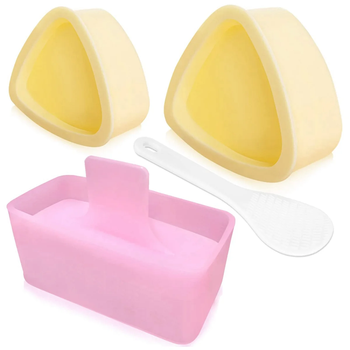

Onigiri Mold, 3 Pack Rice Mold Musubi Maker Kit, Maker Press, Classic Triangle Rice Ball Maker Sushi Mold